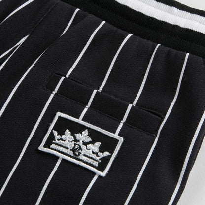 Boys Black Stripes Cotton Trousers
