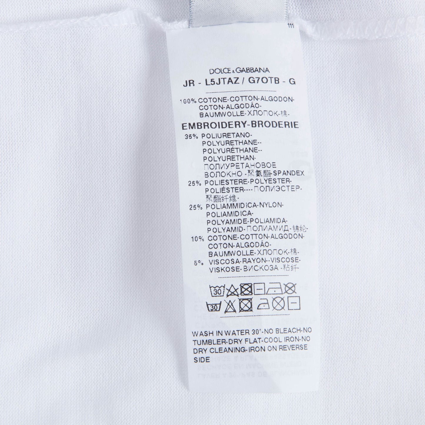 Boys White "DG Family" Cotton T-shirt