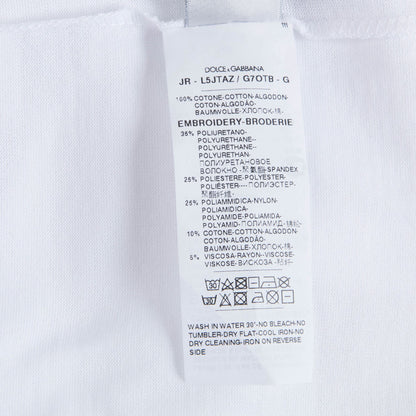 Boys White "DG Family" Cotton T-shirt