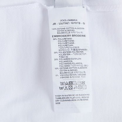 Boys White "DG Family" Cotton T-shirt