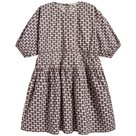 Girls Lilac Print Cotton Dress