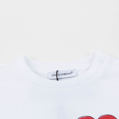 Baby Girls White Love Cotton T-shirt