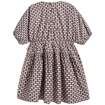 Girls Lilac Print Cotton Dress