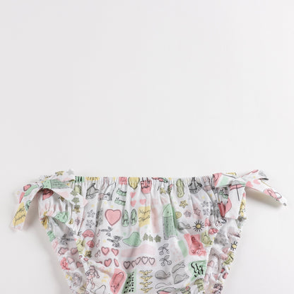 女婴粉色绘画游泳短裤