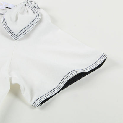 Girls White Cotton T-shirt