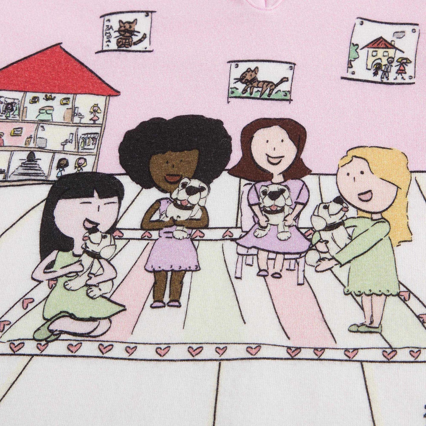 Girls Pink Top & White BOttom Pyjama