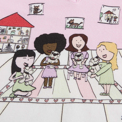 Girls Pink Top & White BOttom Pyjama