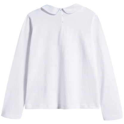 Girls Potical White Cotton T-shirt