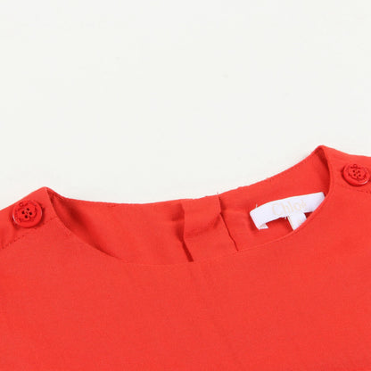 Girls Red Viscose Dress