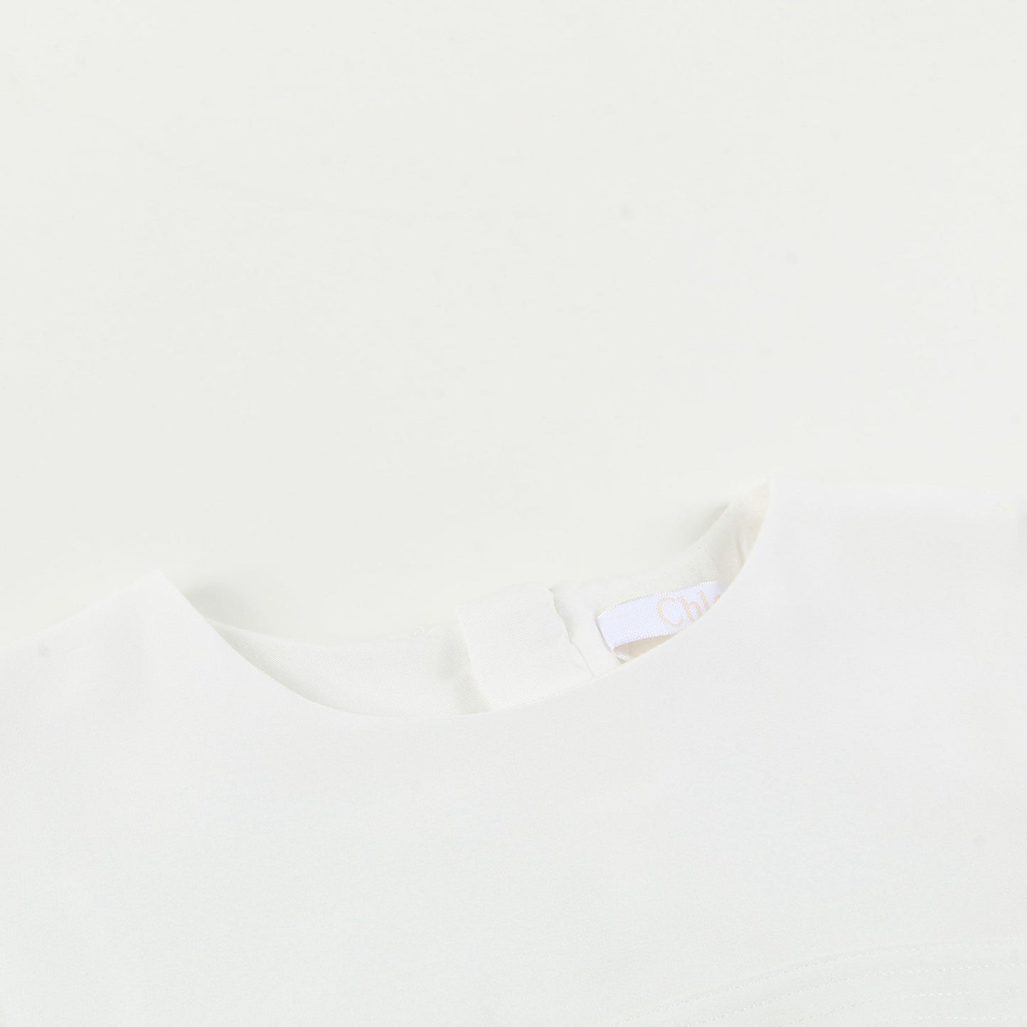 Girls White & Black Polyester Dress