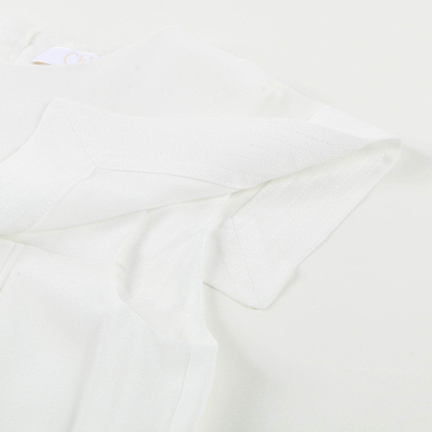 Girls White & Black Polyester Dress