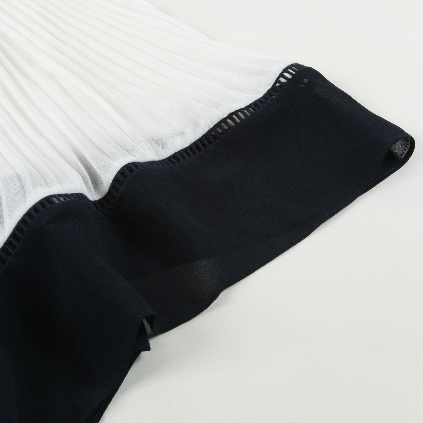 Girls White & Black Polyester Dress