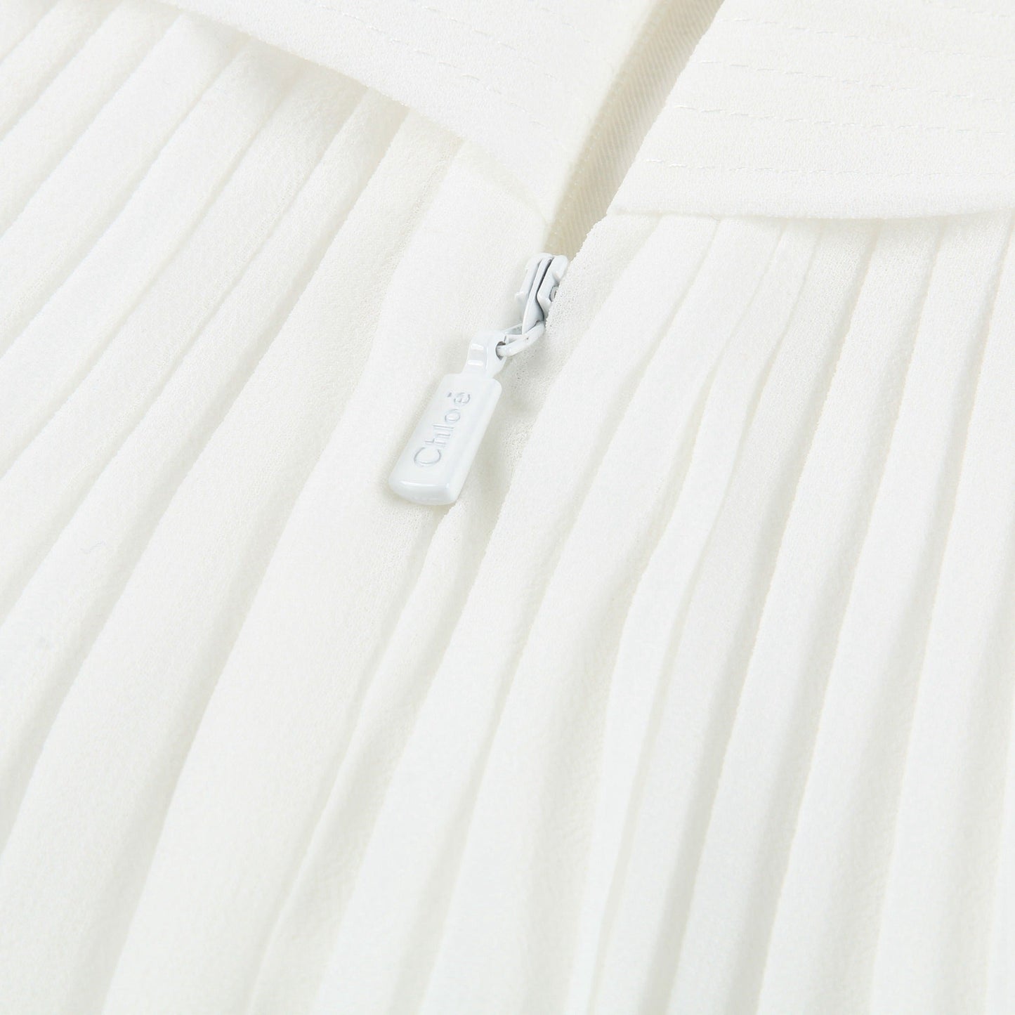 Girls White & Black Polyester Dress
