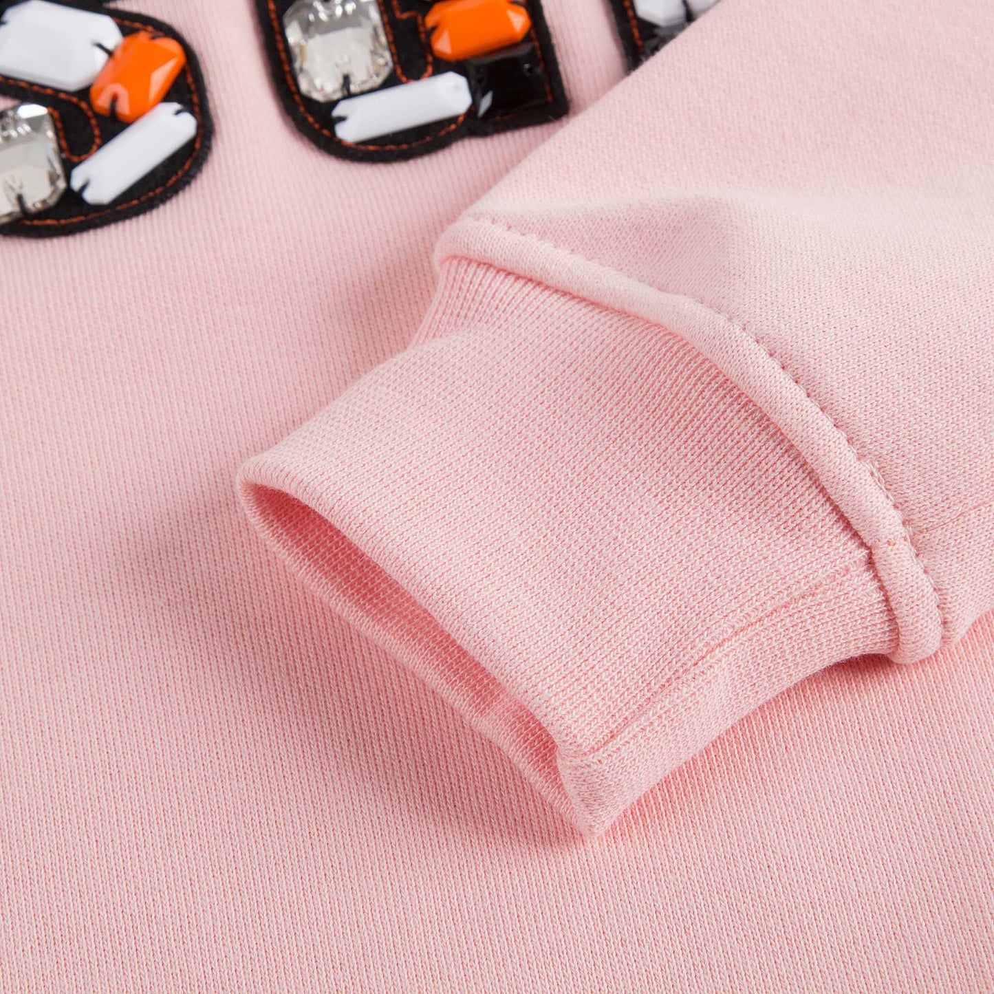 Girls Pink Patch Brand Cotton Sweatshirt