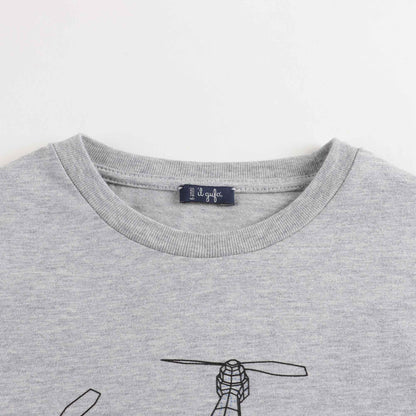 儿童灰色印花棉T恤