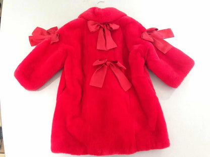 Girls Red Fur Coat