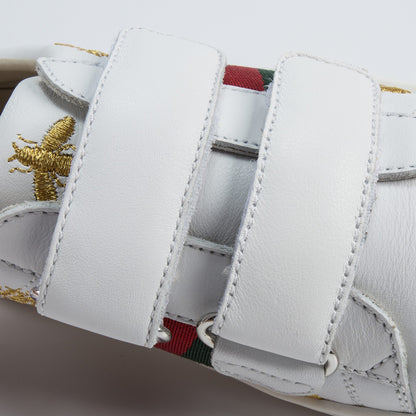 Girls & Boys White Velcro Leather Board Shoes