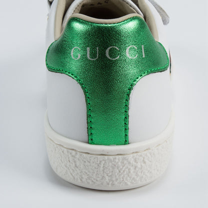 Girls & Boys White Velcro Leather Board Shoes