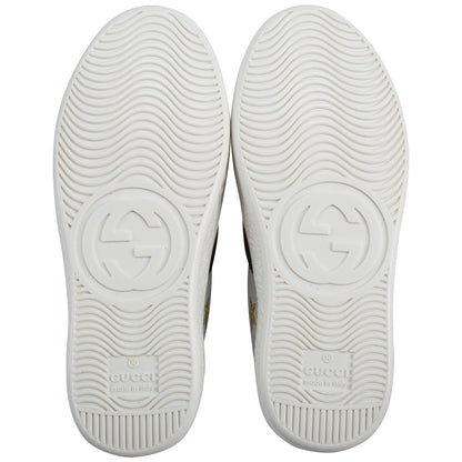 Girls & Boys White Velcro Leather Board Shoes
