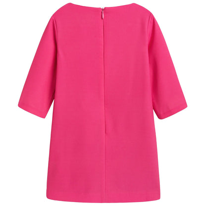 Girls Coral Pink Teddy Dress