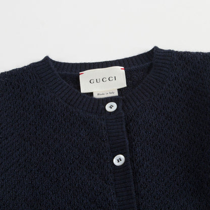 Baby Girls Navy Blue Wool Cardigan
