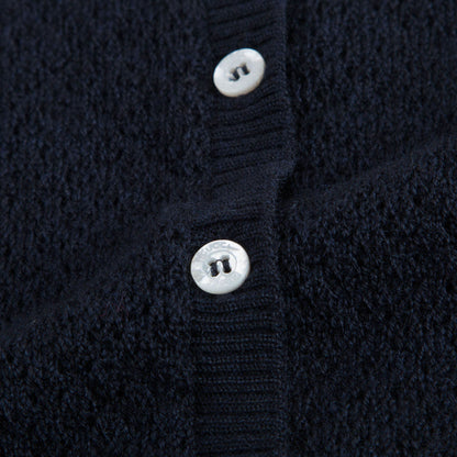 Baby Girls Navy Blue Wool Cardigan