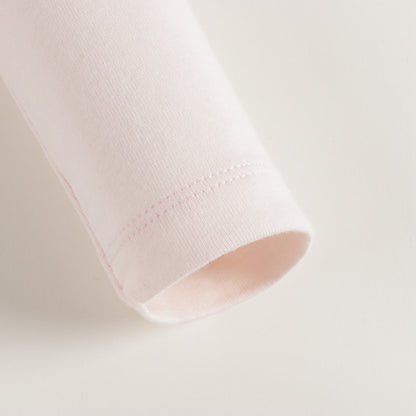 Girls Light Pink Cotton Turtleneck