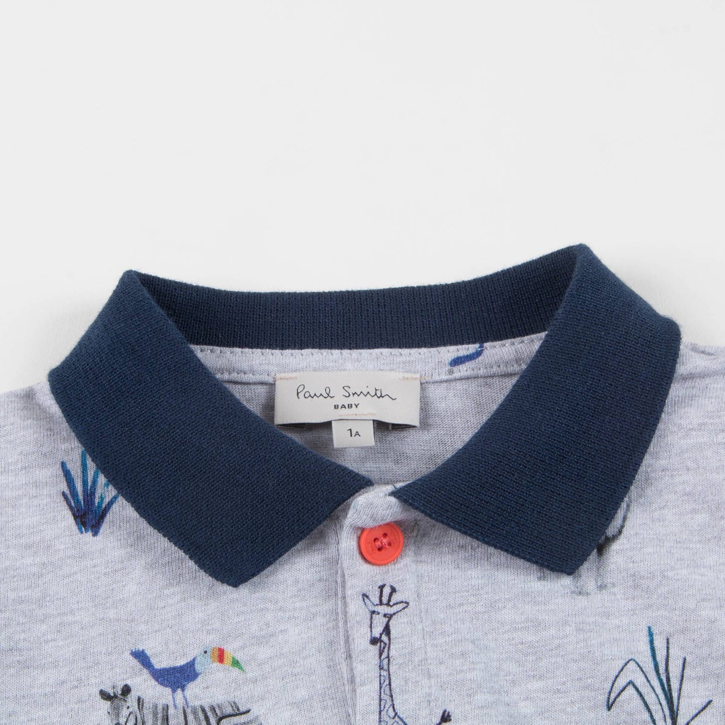 Baby Boys Light Marl Grey Printed Babysuit