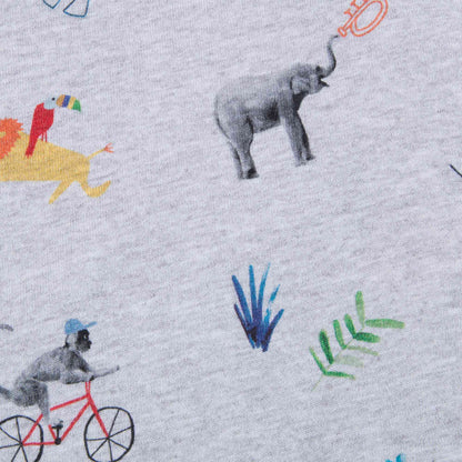 Baby Boys Light Marl Grey Printed Babysuit
