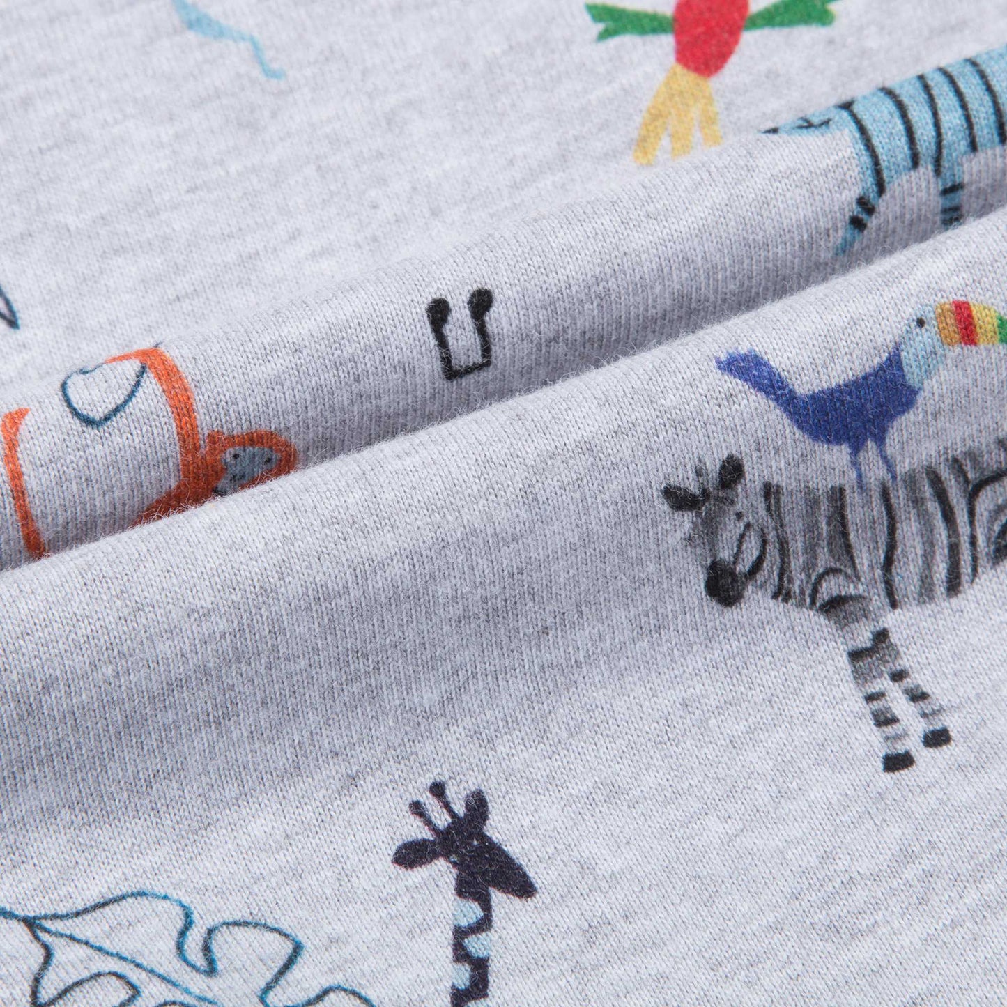 Baby Boys Light Marl Grey Printed Babysuit