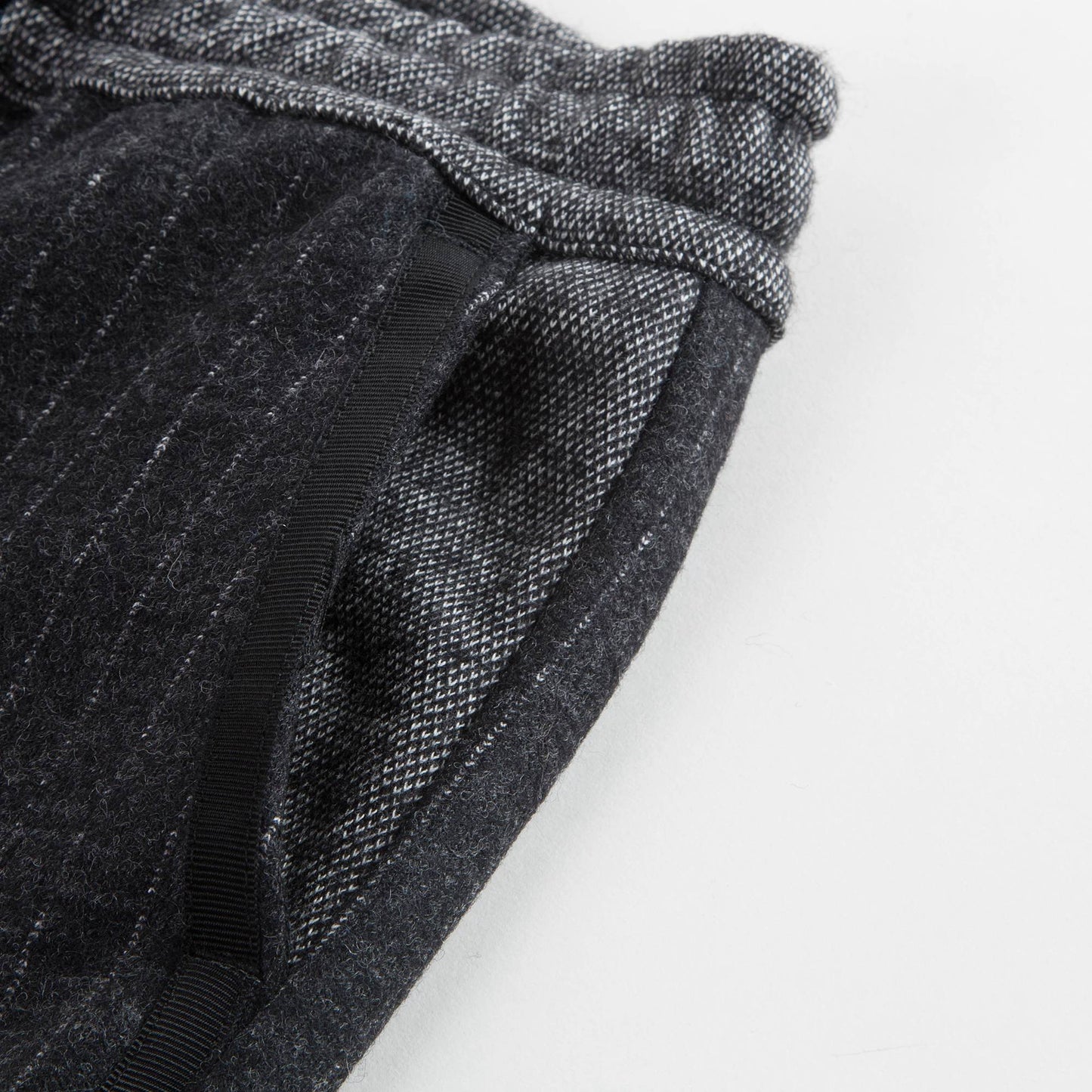 Boys Dark Grey Striped Wool Trousers