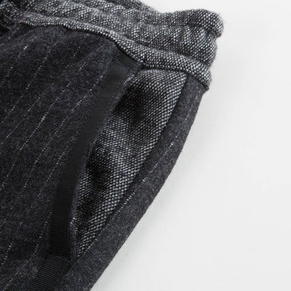 Boys Dark Grey Striped Wool Trousers