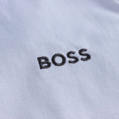 男童浅蓝色刺绣Logo棉衬衫