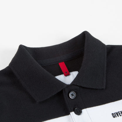 Boys Black & White Logo Polo Shirt