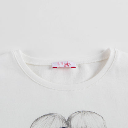 Baby Girls Milk & Red Cotton T-shirt