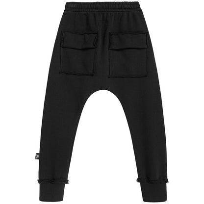 Baby Boys Black Skull Cotton Trousers
