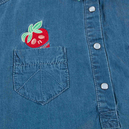 Girls Lndigo "Strawberry Printed" Lyocell Dress