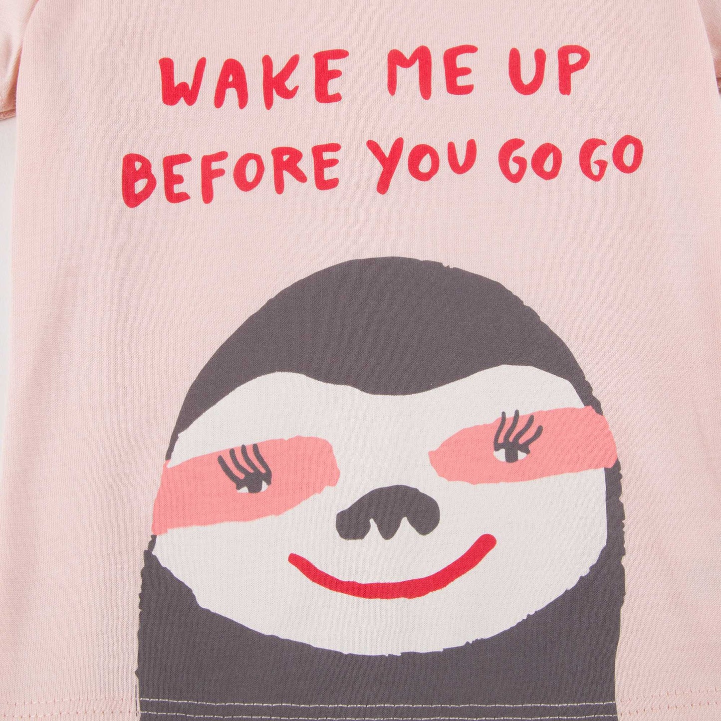 Girls Pink & Sloth Organic Pima Cotton T-shirt