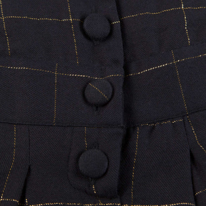 Girls Black Big check gold Overall Trousers