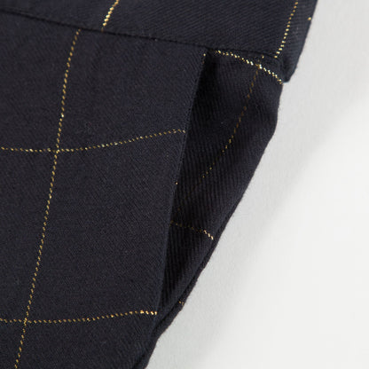Girls Black Big check gold Overall Trousers