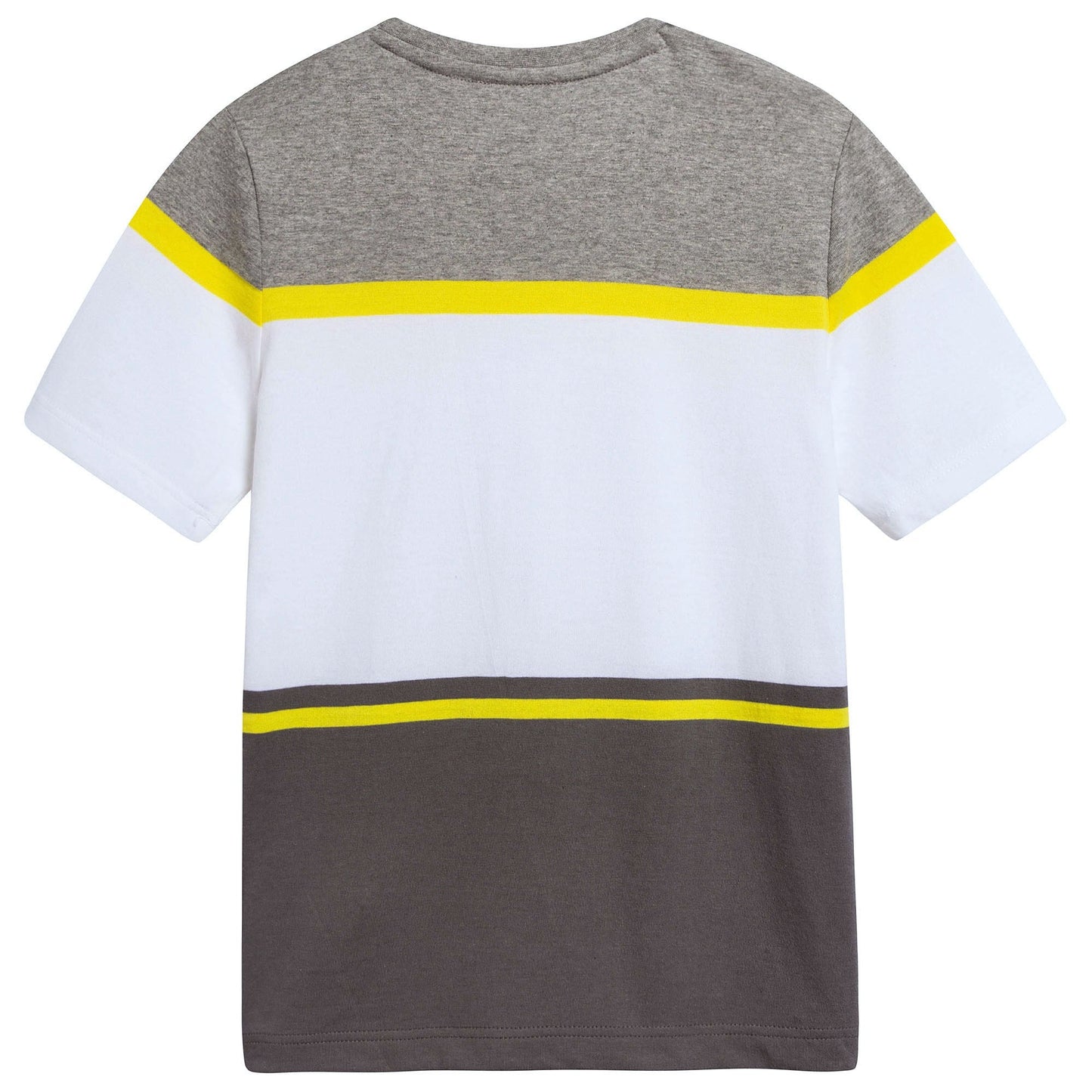 Boys White & Grey Cotton T-Shirt