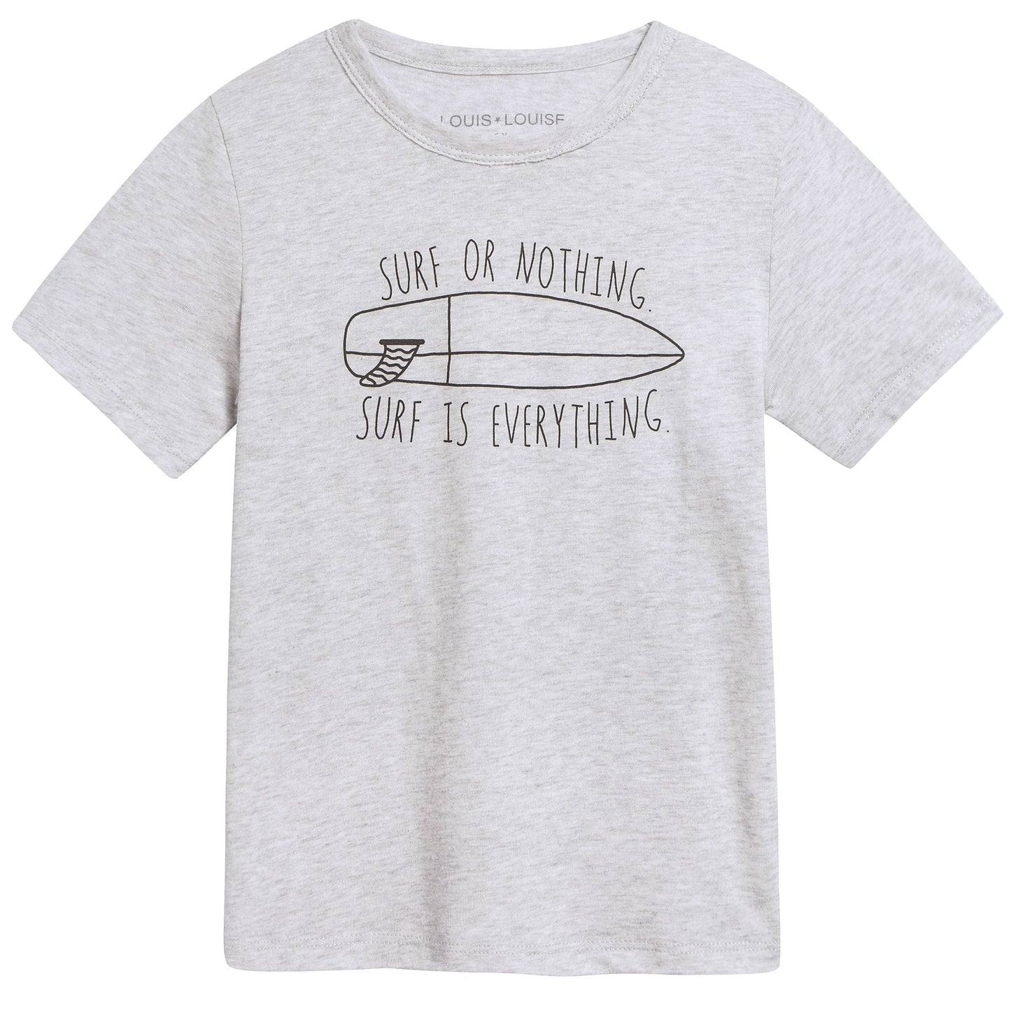 Girls Marled Grey "Jersey Surf" T-shirt