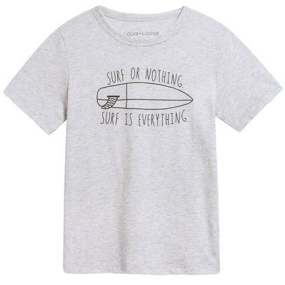 Girls Marled Grey "Jersey Surf" T-shirt