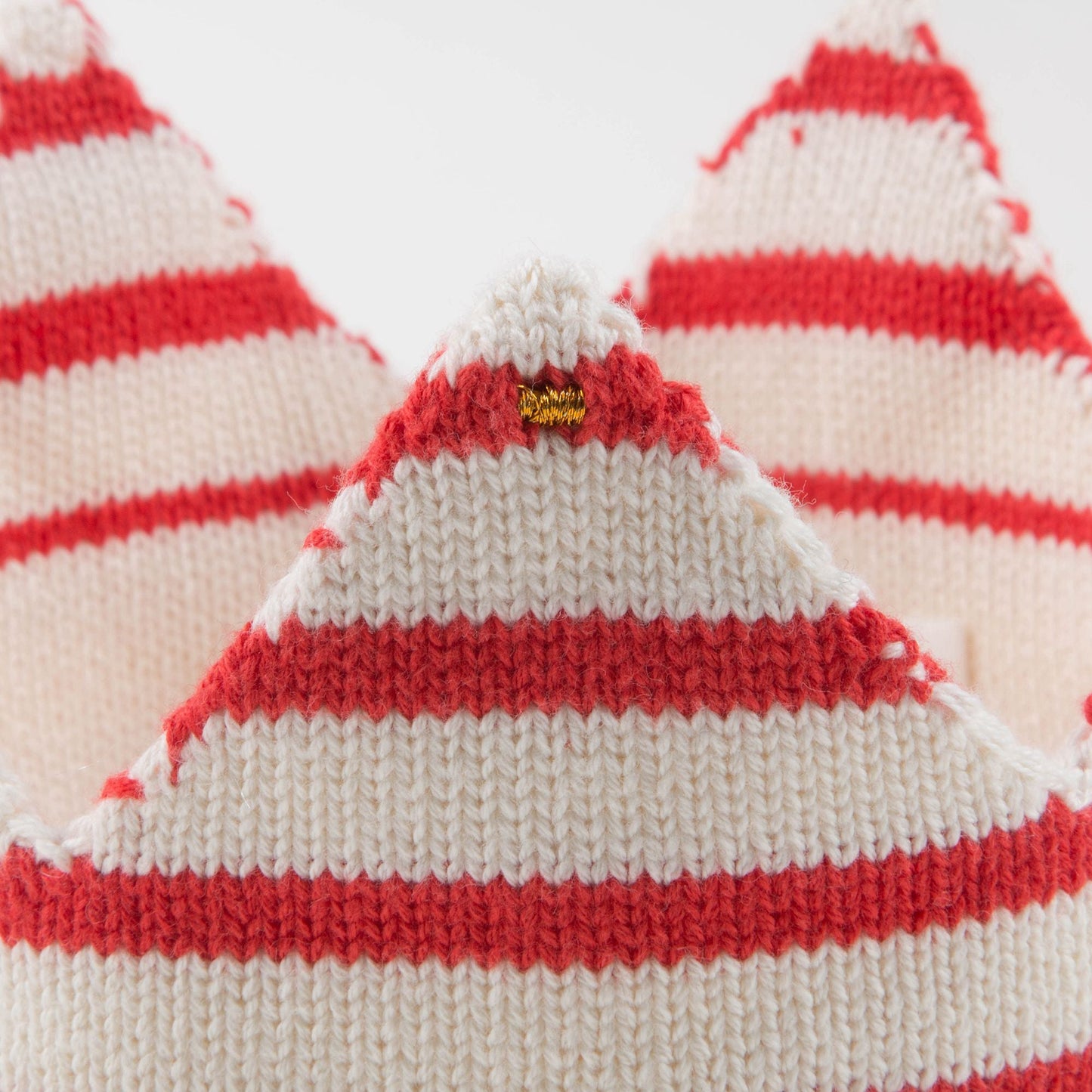 Baby Girls White & Red Stripes Cotton Crown