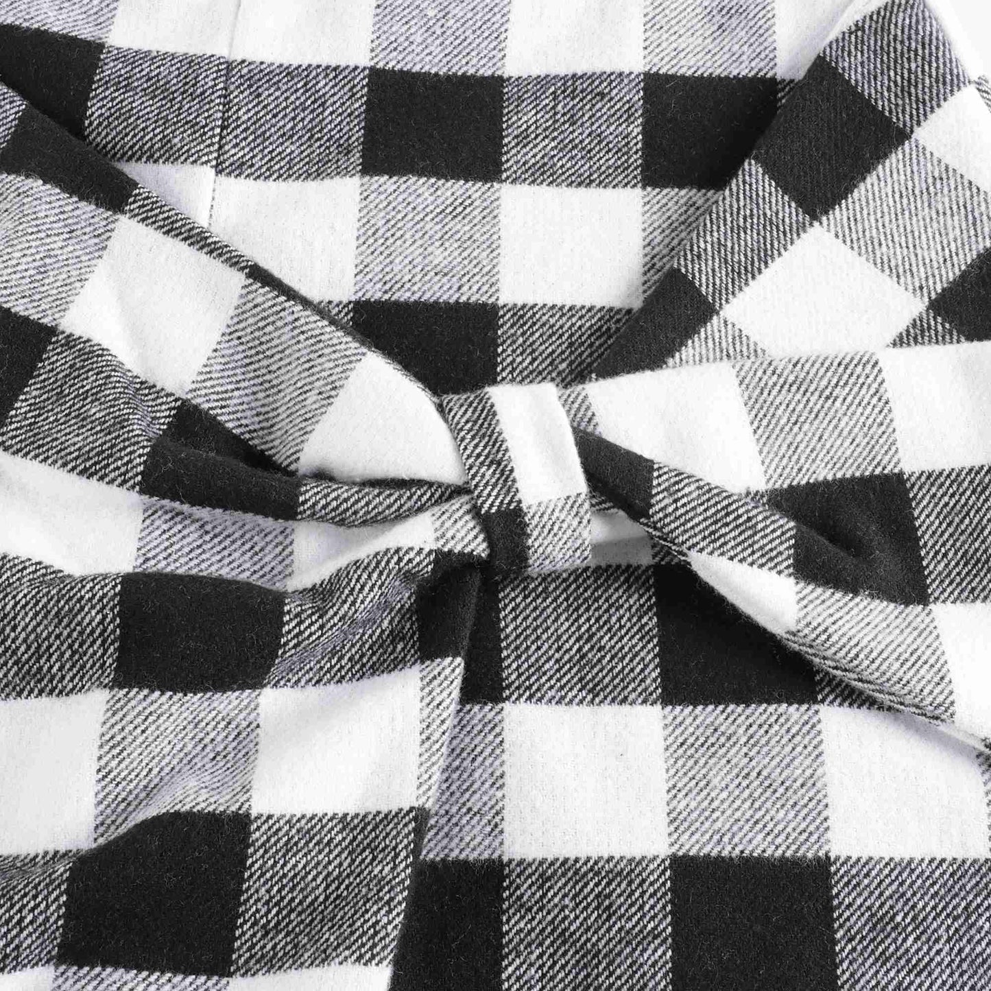 女童黑色格子棉短裙