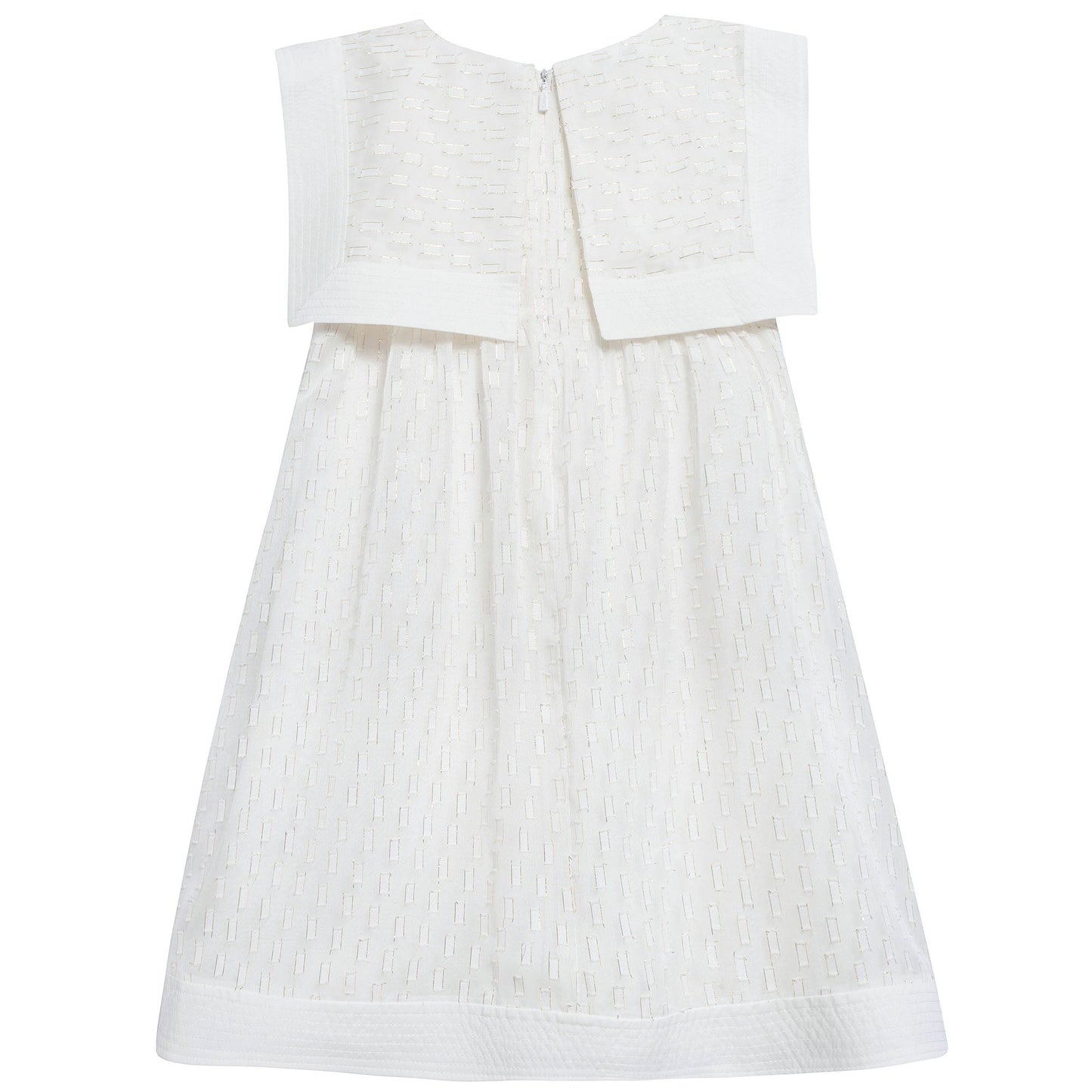 Girls White Polyester Dress