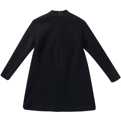 Girls  Black  "Love"  Cotton  Dress