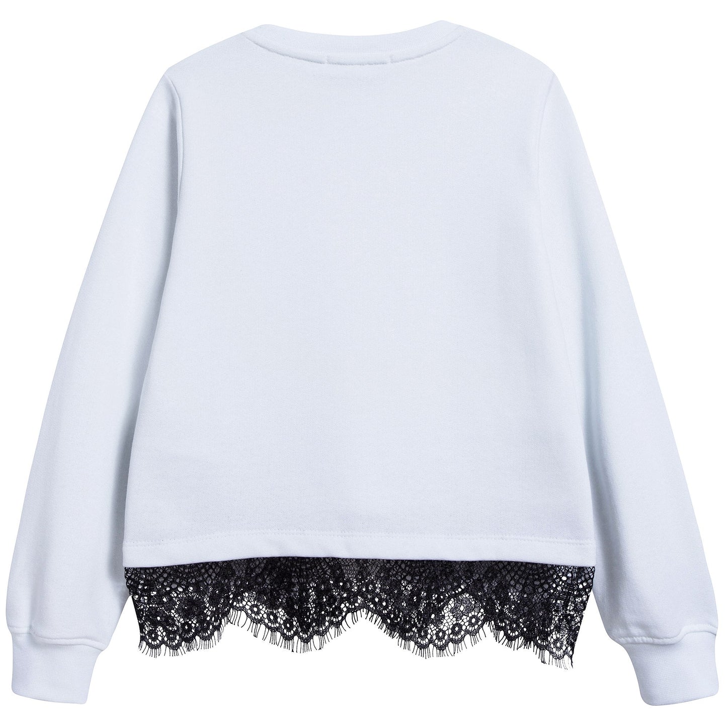 Girls White Logo Cotton Sweatshirt