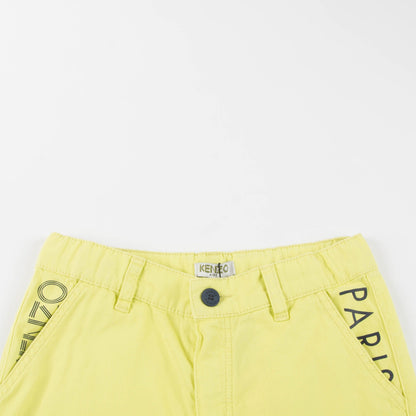 Boys Yellow Logo Cotton Shorts