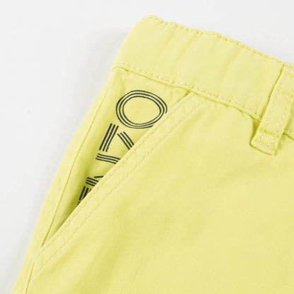 Boys Yellow Logo Cotton Shorts